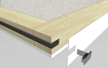 Preview: Holztürblatt für UNICO (PLUS)-Schiebetür inkl. Beschlag, 40 mm, weiß Preview: Aluminium Türführungsprofil ist bereits im Holztürblatt von Eclisse integriert.